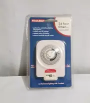 FIRST ALERT 24 Hour Timer Dual Outlets Multiple Settings Lighting Control 24T2