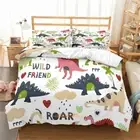 Color Dinosaur Single Double Queen King Bed Quilt Cover Set Duvet Doona Cover