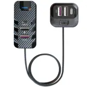 6 Port Car Charger Front Rear Seat USB Type-C Fast Charge Adapter For Cell Phone (for: Audi)