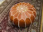 Footstool Pouffe Brown Handmade Pouffe Boho New Unstuffed Moroccan Leather