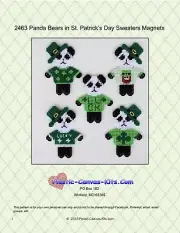 Panda Bears in St. Patrick's Day Sweaters-Plastic Canvas Pattern or Kit