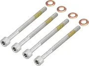 MKAREPAR 4 x Engine Injector Cylinder Screw Valve Bolts & Copper Washers Seal Rings Kit Compatible with Vito Sprinter A-Class Sprinter A C S Class Smart A6119900122 A6110170060 (Washers and Bolts)