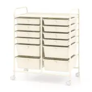 Costway 12-Drawer Rolling Storage Cart Paper Organizer Utility Trolley