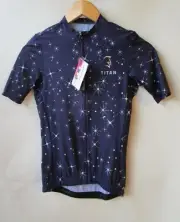 Titan new womens cycling top jersey size XS NWT navy short sleeve zip