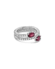 Forever Creations 14K 2.40 ct. tw. Diamond & Ruby Flexible Wrap Ring