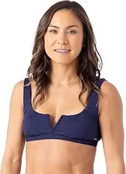 [NAUTICA] Women's Bikini V-Wire Bralette, Swim Top, Quick-Dry, Removable Pads, UPF+50, Beachwear