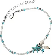 LIFKOME Shell Anklet Adjustable Beach Anklet for Women Sea Bracelet for Women Girl Beach Anklet Surfer Bracelets Women Bracelets Beaded Bracelets for Women Beach Bracelet Alloy