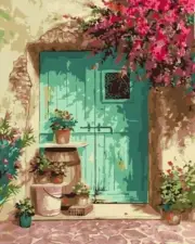 Figured Art Paint by numbers 16"x20" framed - Green Door