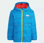Adidas Lego Training Jacket Blue Primegreen Size 3T Full Zip Hooded HB6604 New