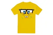 SpongeBob SquarePants Mens Nerd Face T-Shirt (Yellow) - UTTV6530