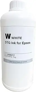 Generic DTG White Ink 1000ml Direct to Garment Printing Ink Digital Textile and More Printing Refill for SureColor F2000 F2100 P600 P800 DTG Printers and All E-pson printhead DTG Printers