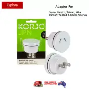 Korjo Travel Adaptor from Australia/NZ to Japan, USA, Canada, Mexico