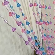 ave split Beaded Curtain Doorways Acrylic Hanging Door Beads String Curtains Tassel Room Divider Screen Decor for Doorway Window Living Room Wedding 053dzs (Pink+Blue+Purple Colorfull)
