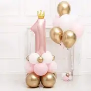 Pink Foil Number-1 Latex Balloons Birthday Party Supplies Decoration 21 Pcs/Set