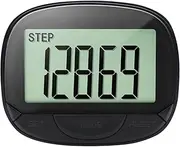 Walking Pedometer Clip On, Track Steps in Real Time, Walking Distance, Accurate Counter, Portable Sports Step Counter, 55mm Large Screen with Clock, Multifunctional Pedometer with Clip