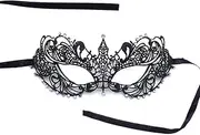 iMapo Masquerade Mask with Purple Shiny Rhinestones, Sexy Mardi Gras Masks for Women Lady, Christmas Cosplay Venetian Party Prom Ball Lace Eye Masks - Black