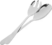 JEWEDECO 2pcs Stainless Steel Salad Serving Set Long and Thick Design Fork Spoon for Buffet Dining Table Versatile Kitchen Utensils for Salads Main Courses More