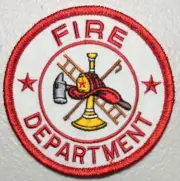 Fire Department patch red on white