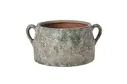 Rogue Distressed Rustic Pot Vase For Home Decor Indoor/Outdoor Garden Flower Planters Brown 29.5X24Cm