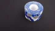 TWO ROLLS OF PROFESSIONAL BLUE AND GREY CAMO 100% cotton thread BAT WRAP TAPE