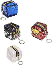 [WESIEVYA] Decorative Change Storage Packets for Kids 4 Pack Coin Pouch Handbag Purse Storage Bag Portable Design
