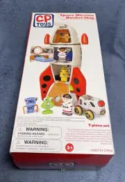 CP Toys SPACE MISSION ROCKET SHIP 7 Piece Set Shuttle w/ Astronauts Toy NEW