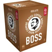Suntory Boss Coffee Iced Latte Cans 237ml X 4 Pack
