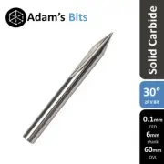 30 deg 0.1mm tip 6mm shank 2 flute V-bit engraving end mill CNC router
