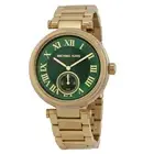 NEW Michael Kors MK6065 Skylar Green Dial Crystal Bezel Ring BOX w/TAG and Book