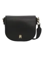 [Tommy Hilfiger] Logo Strap Crossbody Saddle Bag in Black