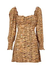 Brown Animal Print Mini Dress