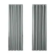 2X Blockout Curtains Blackout Window Curtain Eyelet 180x213cm Grey