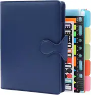 PU Leather Notebook A5, 6-Ring Binder Journal Refillable Business Notebook, Pers
