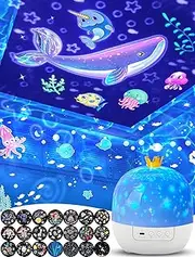 21 Sets of Films, Projector Night Light for Kids Bedroom, Ceiling, Baby Night Light Projector, Star Galaxy Projector for Kids Girls Boys with 360° Rotation Dimmable for Christmas, Nursery, Room Decor