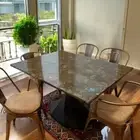 48"x24" Stunning Labradorite Stone Dining Table Handmade Kitchen Slab Countertop