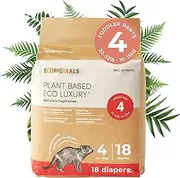 Ecoriginals - 18 Eco Toddler Pull Up - Nappy Pants Size 4 with 100% Plant-based Layers, Disposable Pull Ups & Hypoallergenic Baby Essentials for Babies - Secure Fit (10kg-15Kg), 1 Pack