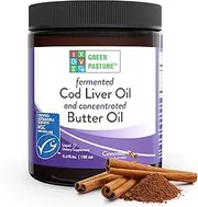 Green Pasture Blue Ice Royal Butter Oil / Fermented Cod Liver Oil Blend - CINNAMON GEL - 8.1 fl.oz