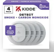 Kidde Smoke & Carbon Monoxide Detector, AA Battery Powered, LED 4 Pack