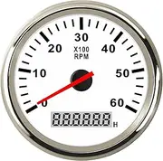 ALAGPNPMZH 8000 RPM Tachometer Boat Car Marine Tacho Gauge with LCD Hourmeter 85mm Tachometer Diesel &Gasoline Engine RPM Gauge 9~32V Speedometer(6000 RPM WS)