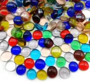 2 LB Colored Glass Gems Pebbles Flat Marbles Stones for Vase Fillers,Aquarium