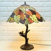 Three-Color Rose Flower Painting Tiffany Table Lamp, Stained Glass Table Lamp Rose Glass Bedroom Lamp Room Bedside Bar Club Living Room Table Lamp