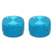 2Pcs Aluminium Alloy Electric Bass Guitar Knobs Volume Tone Control Knobs Blue