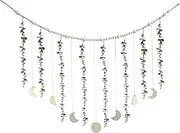 Moon Wall Art - Boho Beaded Garland Sage Green Rattan Moon Phase Wall Art, Vintage Cottagecore Cute Aesthetic Preppy Room Decor, Home Office Nursery Bedroom Decor For Teen Girls, Baby Room Decoration