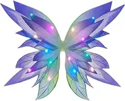 Qinlenyan Fairy Butterfly Wings Glowing Butterfly Wings Light Up Fairy Costume Cosplay Costume Gift for Girls Halloween Costume B