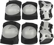 GANAZONO 6Pcs Protective Gear for Outdoor Sports Cycling and Skateboarding Knee and Elbow Pads Black Grey for Boys and Comfortable and Durable Skateboard Protective Gear
