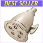 Luxury Brushed Nickel High Pressure Shower Head with Adjustable Settings 2.5 GPM