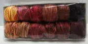 Valdani Pearl Cotton Ball Size 8 - 73yd Fire Balls Red/ Orange Hand Dyed 12 Pack