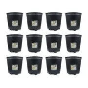 12PK Antheia Green Homewares Plastic Growers Pot Plant Container Black 22cm