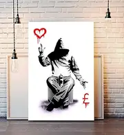 CanvasArtShop BANKSY CANVAS STREET WALL ART PRINT ARTWORK - LOVE OR MONEY (18in x 12in / 45cm x 30cm)