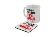 Grindstore It`s Not Cartoons It`s Anime Mug & Coaster Set (White) (One Size)